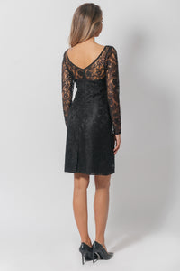 Elegant short cocktail dress with an A-line silhouette