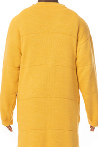 Men’s Knitted Cardigan Structured Yellow Coat Thicker Zipper Outerwear - Maison BOGOMIL