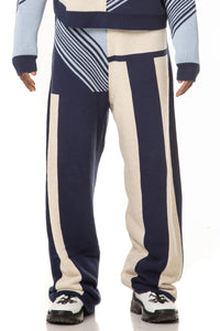 Men’s Wide Legged Bottoms Geometric Design Loose Fitting Comfortable Trousers - Maison BOGOMIL